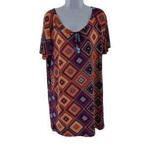 Tiger Lily vibrant Patchwork print Dress/Cover Up Resort Wear Boho Vacation